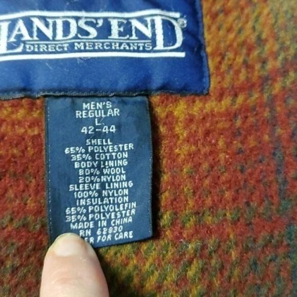 Lands' End Thinsulate Wool Lined Zippered Cinched Sz. L Jacket w Pockets - Picture 6 of 11